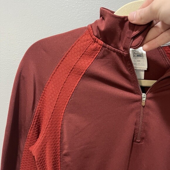 The North Face Womens Medium Red 1/4 Zip Flight Series Lightweight Fleece Jacket - Picture 11 of 15